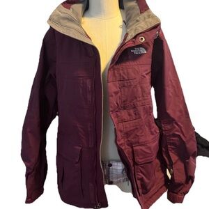 The North Face Women's Burgundy Ski Jacket with Hood